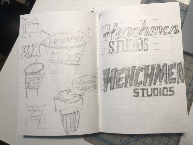 more refined sketches of signage